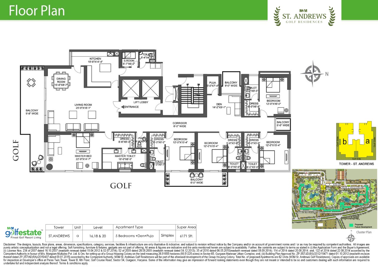5 BHK Residence Floor Plan